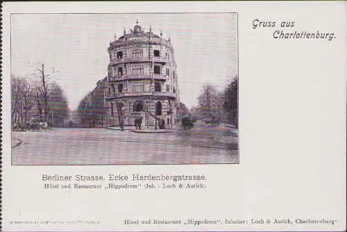 170727 AK Berlin Charlottenburg Berliner Strasse Ecke Hardenbergstraße Hippodrom