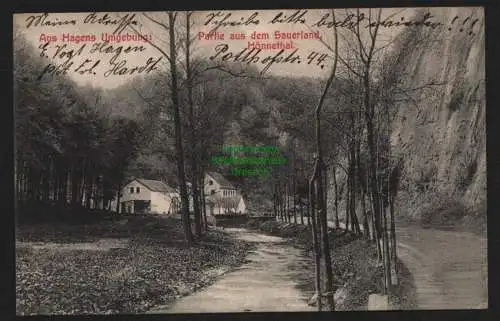 150874 AK Hönnetal bei Hagen Sauerland 1908 Hönne Straße Felsen