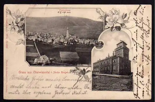 69664 AK Oberwiesenthal 1904 Unterkunftshaus + Stadt