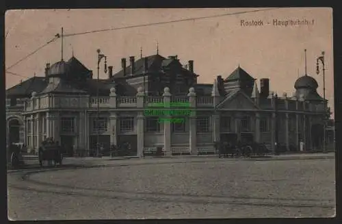 151103 AK Rostock Hauptbahnhof 1916 Zensur Ü. K. Rostock