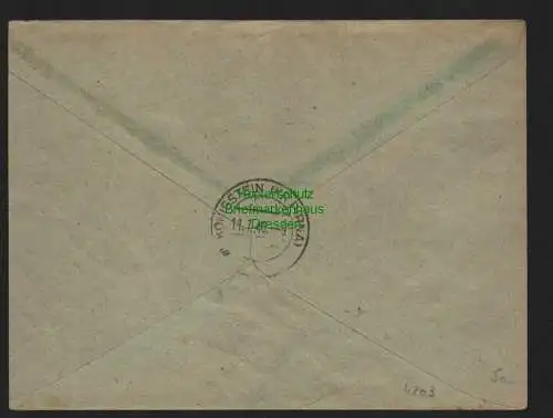 h4203 SBZ Bezirkshandstempel Bezirk 14 R-Brief Königstein Pirna 10.7.48 15 Pfg.