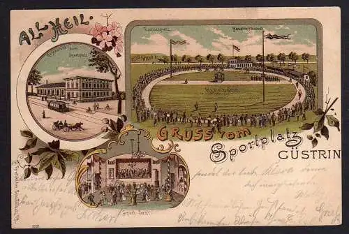 81212 AK Cüstrin Litho 1901 Küstrin Sportplatz Restaurant