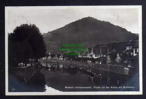 124676 AK Wolfach Schwarzwald 1930 Partie an der Kinzig mit Wolfsberg