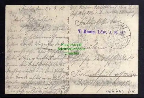 124744 AK Argonnenwald Toter Mann Mühle 1915 Feldpost