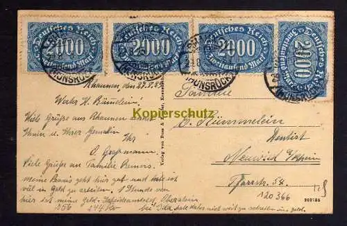 120366 AK Rhaunen Hunsrück 1923 Totale und Amtsgericht