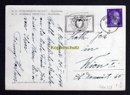 120339 AK Ostrava Schlesisch Mährisch Ostrau 1944 Sparkasse Sporitelna