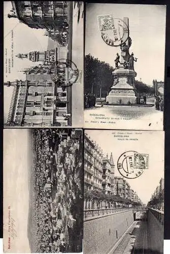 98301 4 AK Barcelona 1907 Monumento de Rius y Taulet Calle de Aragon Ferrer