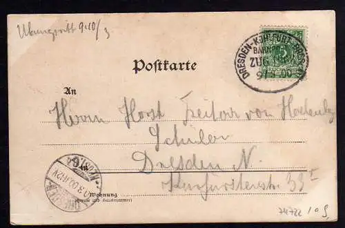 74722 AK Bürgerschule Bischofswerda 1900 Bahnpost Dresden Kohlfurt Breslau