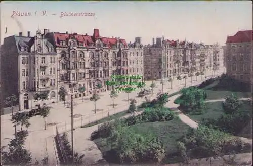 165159 AK Plauen i. V. Blücherstrasse um 1900 G. H. Rehleld & Sohn Dresden N.