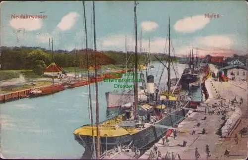 165163 AK Neufahrwasser Hafen Danzig 1906