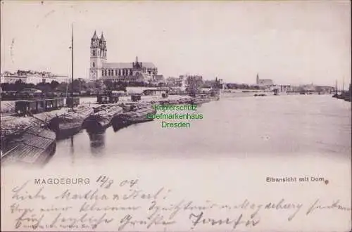 165054 AK MAGDEBURG 1904 Elbansicht mit Dom