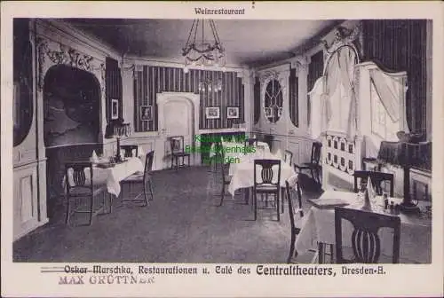 165141 AK Dresden 1919 Weinrestaurant Restaurationen u. Café des Centraltheaters