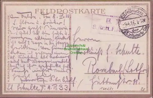 161231 AK H. Balsen Keks Fabrik Hannover 1916 Künstlerkarte Flieger W. Georgi L