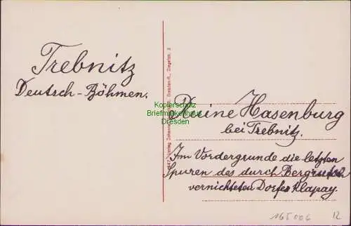 165006 AK Böhm. Mittelgebirge Ruine Hasenburg b. Trebnitz um 1910 Bergrutsch