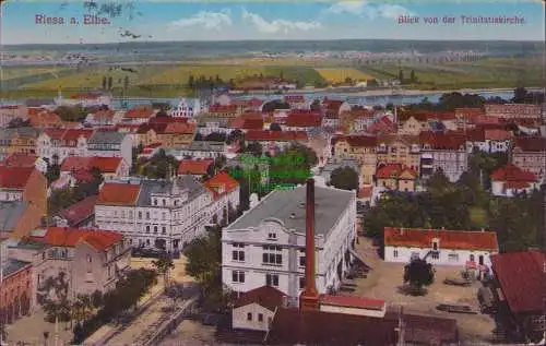 165010 AK Riesa a. Elbe Blick von der Trinitatiskirche 1916