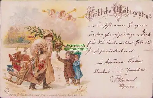 165072 AK Fröhliche Weihnachten Litho Posen 1900 Theo. Stroefer's Kunstverlag