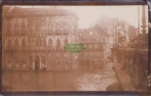 161259 Dresden Foto 14,5 x 9,2 cm Venezianisches Haus am Elbberg Hochwasser 1920