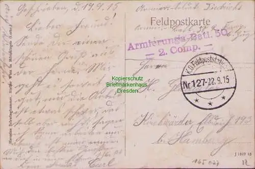 165077 AK Hampont im Kriege 1914/15 Lothringen Feldpost 127