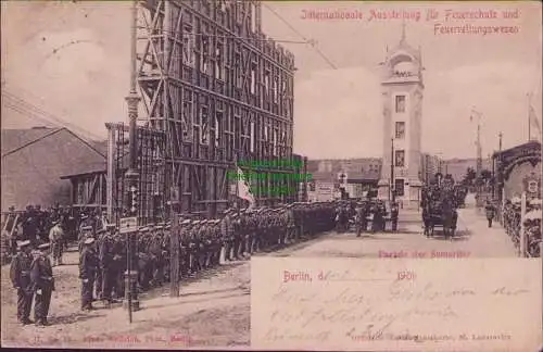 161175 AK Berlin 1901 Internationale Ausstellung für Feuerschutz u Rettungswesen