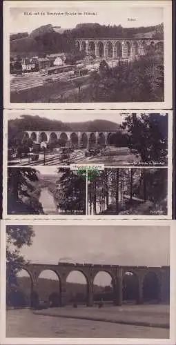 160987 3 AK Blick auf die Hetzdorfer Brücke im Flöhatal Bastei Bahnhof 1937 1925