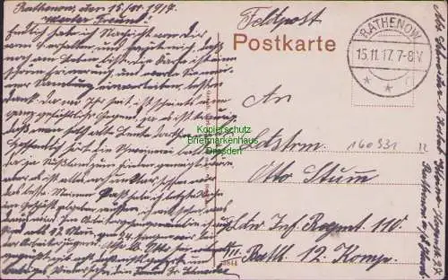 160931 AK Rathenow Duncker- und Berliner-Straße Feldpost 1917