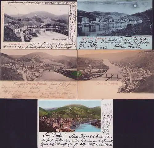 161182 5 AK Berncastel Bernkastel Panorama 1898 1901 Hotel zu den drei Königen