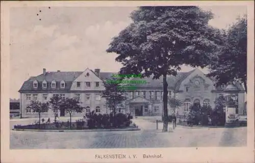 160819 AK Falkenstein/Vogtl. Bahnhof 1923 Gebühr bezahlt 30000 wegen fehlender