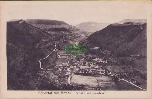 160967 AK Echaztal mit Honau Achalm und Giesstein 1922