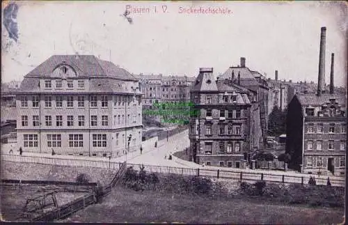 161181 AK Plauen i. V. Stickerfachschule 1908