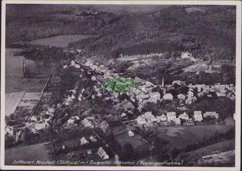 160989 AK Luftkurort Neustadt (Südharz) mit Burgruine Hohnstein Flugzeugaufnahme