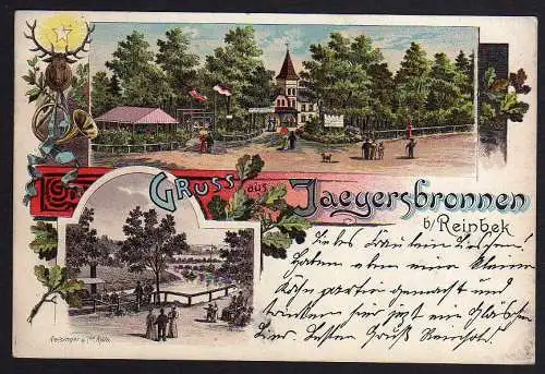 70258 AK Jägerbronnen bei Reinbek Gasthaus Litho 1901