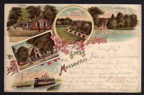 73310 AK Messenthin Kreis Randow 1898 Waldhalle Mückenmühle Schützenhaus Gaststä