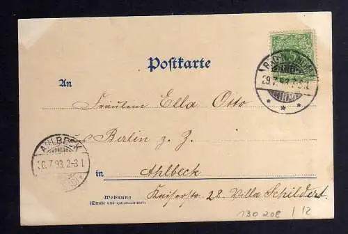 130208 AK Friedberg Hessen 1898 Kaiserstrasse schiefe Häusser Burg