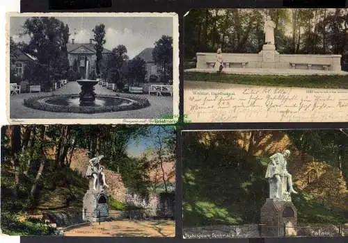 128432 7 AK Weimar Belverdere Ausstellung 1928 Liszt Denkmal 1912