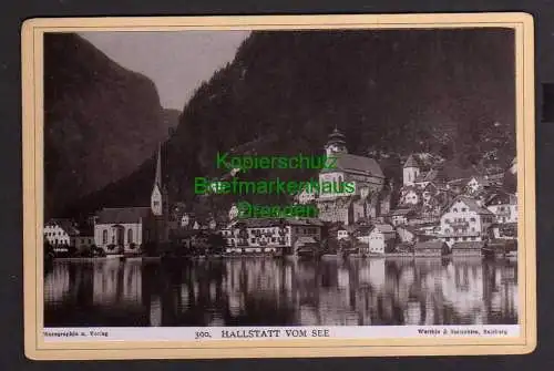 121010 Kabinettfoto um 1880 Hallstadt Salzkammergut Kirchen Panorama