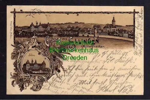 120841 Ansichtskarte Ellingen Mittlfranken Schloss Litho 1898