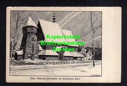 114251 Ansichtskarte Beuthen Park Altes Schrotholzkirchlein Oberschlesische Heimatbilder Vi