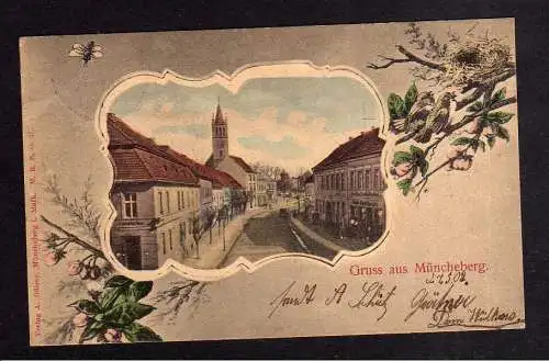 112547 Ansichtskarte Müncheberg 1902 Straßenansicht