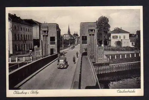 112739 AK  Oldenburg i. Oldbg. Cäcilienbrücke 1937 Verischerung Öffentliche Lebe