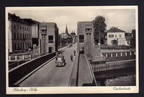 112739 Ansichtskarte  Oldenburg i. Oldbg. Cäcilienbrücke 1937 Verischerung Öffentliche Lebe