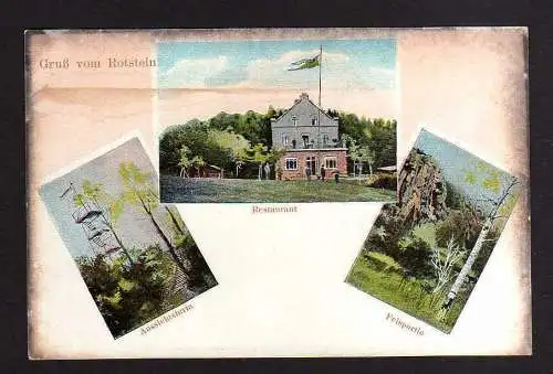 111614 Ansichtskarte Rotstein bei Löbau Restaurant Ausichtsturm um 1905