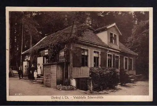 103096 Ansichtskarte Ohrdruff Waldidylle Scherershütte 1917 Feldpost