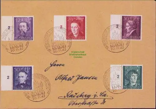 B-16477 Generalgouvernement 96 - 100 Satzbrief FDC SST Krakau 20.11.42 1942