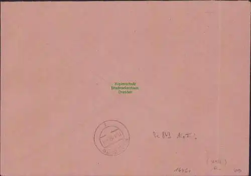 B-16451 Brief DR 9x 843 MeF Mehrfachfrankatur Berlin Spandau nach Radeberg 1943