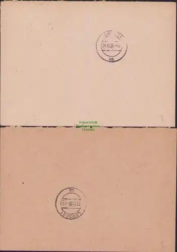 B-16434 2x Brief DDR ZKD 1956 Leipzig Plankommision Rat der Stadt Ortsbrief