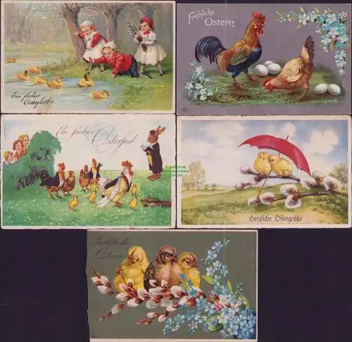 171985 5 AK Ein frohes Osterfest 1909 1940 Fröhliche Ostern Herzliche Ostergrüße