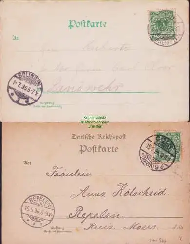 171964 2 AK Kön Litho 1895 Hauptbahnhof CENTRAL-BAHNHOF 1896 Louis Glaser