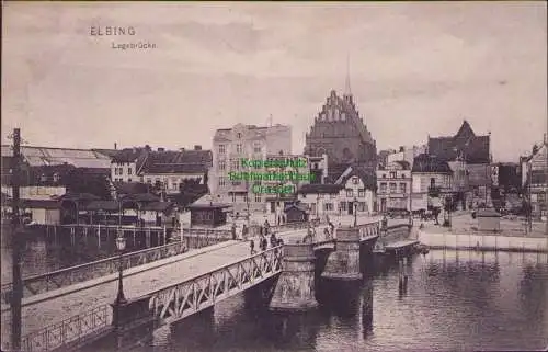 171945 AK Elbing 1908 Legebrücke Verlag Basius Elblag