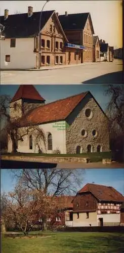 171924 3x Foto Söllingen um 1980 1990 Kirche Dorfstraße Volksbank