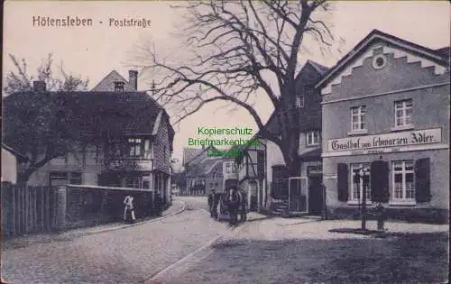 171921 AK Hötensleben 1927 Poststraße Gasthof zum schwarzen Adler